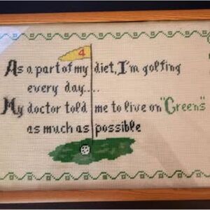 Golf Themed Cross-Stitch Wall Art